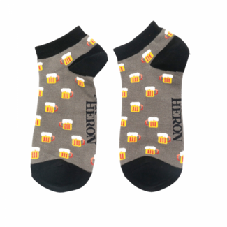 Miss Sparrow Trainer Mens Socks Bamboo Beer grey