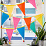 Wimpelkette Stoff We love Birthdays rainbow