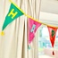 Bunting Fabric We love Birthdays rainbow embroidered