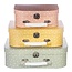 Suitcase Earth Tones Spotted Set of 3