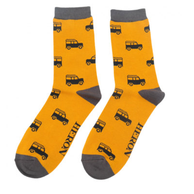 Miss Sparrow Mens Socks Bamboo Off Roading mustard