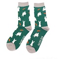 Miss Sparrow Männer-Socken Bamboo Bunnies & Carrots green