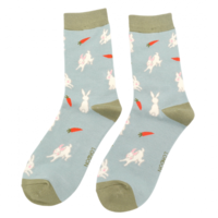 Miss Sparrow Socken Bamboo Bunnies & Carrots duck egg