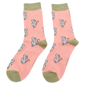 Miss Sparrow Socks Bamboo Little Mice dusky pink