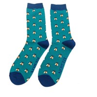 Miss Sparrow Mens Socks Bamboo Fox Honey Bees teal