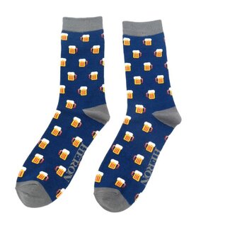 Miss Sparrow Männer-Socken Bamboo Beer navy