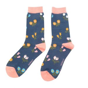 Miss Sparrow Socken Bamboo Dainty Floral navy