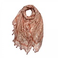M&K Collection Scarf Tassel Coins pink