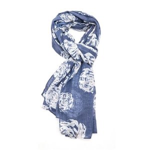 M&K Collection Scarve Big Roses navy