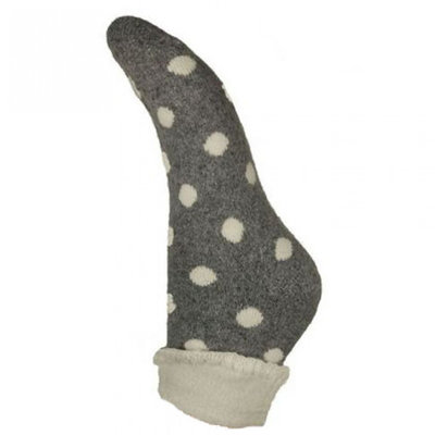 Joya Socks Woolmix extra thick Spots grey/cream