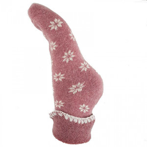 Joya Socken Wollmix extra thick Flower pink/cream