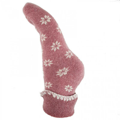 Joya Socken Wollmix extra thick Flower pink/cream