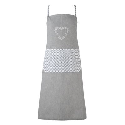 Clayre & Eef Kitchen apron Heart grey