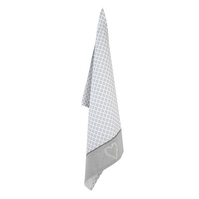 Clayre & Eef Tea towel Heart grey