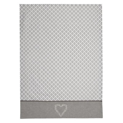 Clayre & Eef Tea towel Heart grey