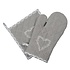 Clayre & Eef Ofenhandschuh Heart grey