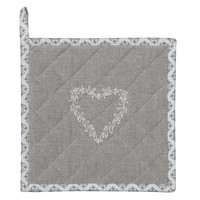 Clayre & Eef Potholder Heart grey