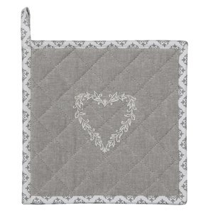 Clayre & Eef Topflappen Heart grey