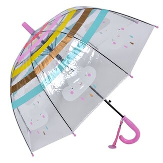 Clayre & Eef Kinder-Regenschirm Clouds pink