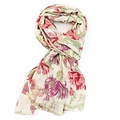 M&K Collection Scarve Thistle and Bird white
