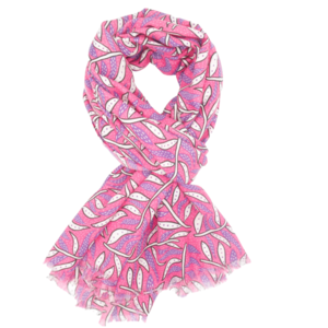 M&K Collection Schal Funky Leaves hot pink