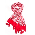 M&K Collection Scarf Geo Tassel red