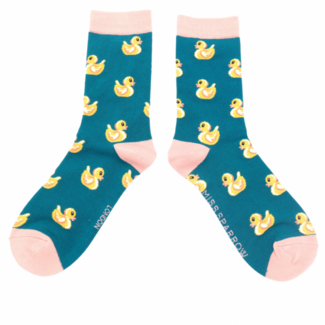 Miss Sparrow Socken Bamboo Rubber Ducks teal