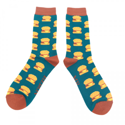 Miss Sparrow Männer-Socken Burgers teal