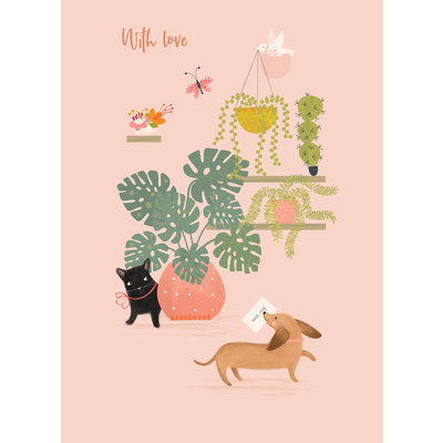 Otter House Karte Olive & Wilma Cat and Dog