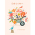 Otter House Card Olive & Wilma Flower Cart