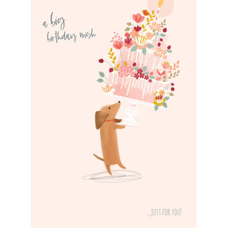 Otter House Card Olive & Wilma Dog and Cake