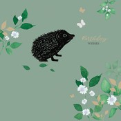 Otter House Card Brush & Ink Hedgehog