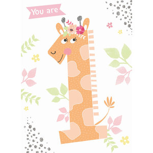 Otter House Card Rainbow Pops 1st Birthday Giraffe