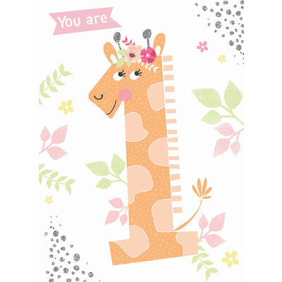 Otter House Card Rainbow Pops 1st Birthday Giraffe