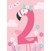 Otter House Card Rainbow Pops 2nd Birthday Flamingo