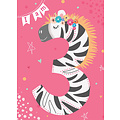 Otter House Card Rainbow Pops 3rd Birthday Zebra
