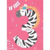 Otter House Card Rainbow Pops 3rd Birthday Zebra