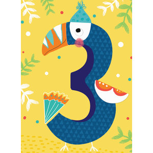 Otter House Card Rainbow Pops 3rd Birthday Tucan