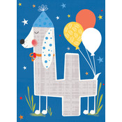 Otter House Card Rainbow Pops 4th Birthday Dog