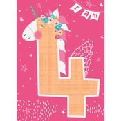 Otter House Card Rainbow Pops 4th Birthday Unicorn