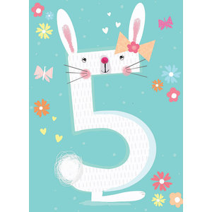 Otter House Card Rainbow Pops 5th Birthday Rabbit