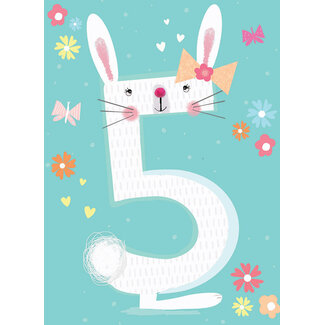 Otter House Karte Rainbow Pops 5th Birthday Rabbit