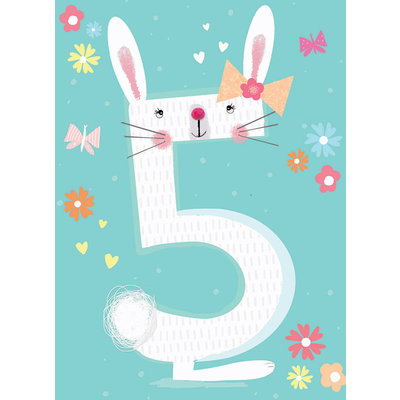 Otter House Card Rainbow Pops 5th Birthday Rabbit