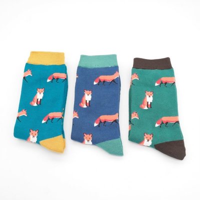 Miss Sparrow Giftbox Männer-Socken Bamboo Foxes