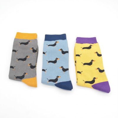 Miss Sparrow Giftbox Männer-Socken Bamboo Sausage Dogs