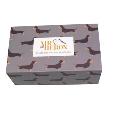 Miss Sparrow Giftbox Socks Bamboo  Sausage Dogs