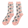 Miss Sparrow Socks Bamboo Happy Cats dusky pink