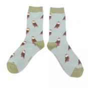 Miss Sparrow Socks Bamboo Cute Owls duck egg