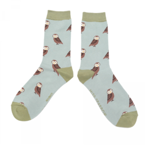 Miss Sparrow Socken Bamboo Cute Owls duck egg