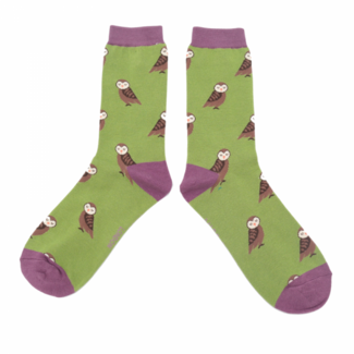 Miss Sparrow Socken Bamboo Cute Owls green